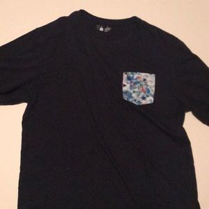 Graphic tee for men. Navy blue and with some color